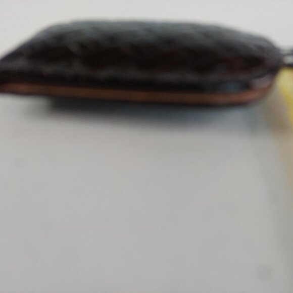 Leather Money Clip VTG Magnetic with basketweave leather Design Chocolate Brown - Picture 11 of 12